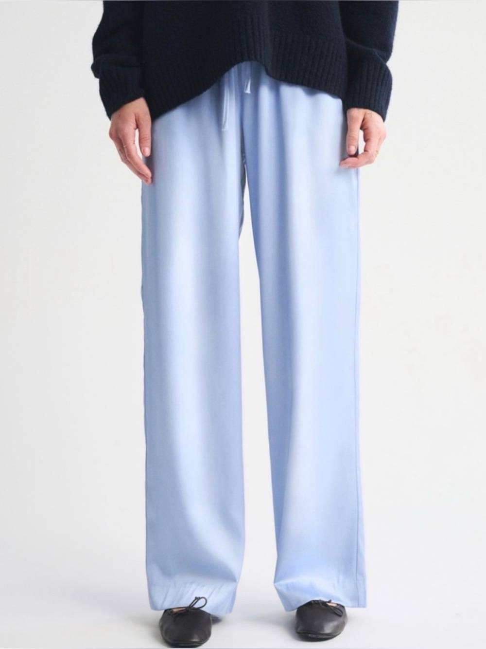 Abercrombie & Fitch Light Blue Straight-Leg Women's Drawstring Pants